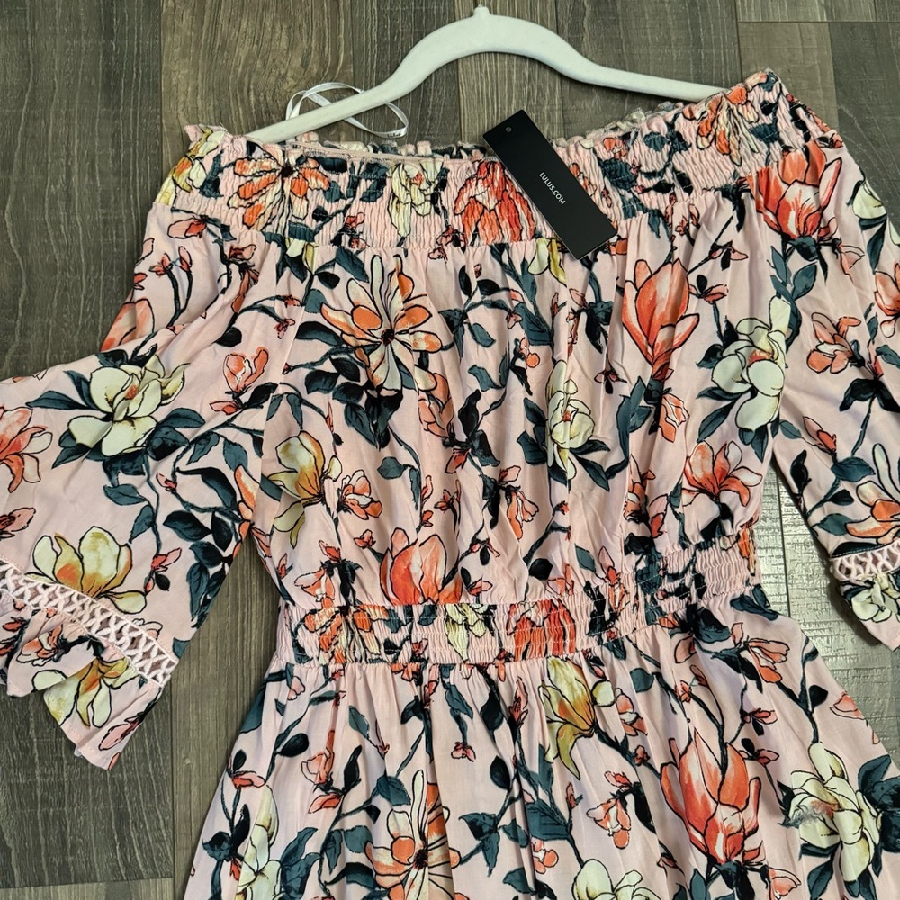 Lulus Floral Off the Shoulder Dress